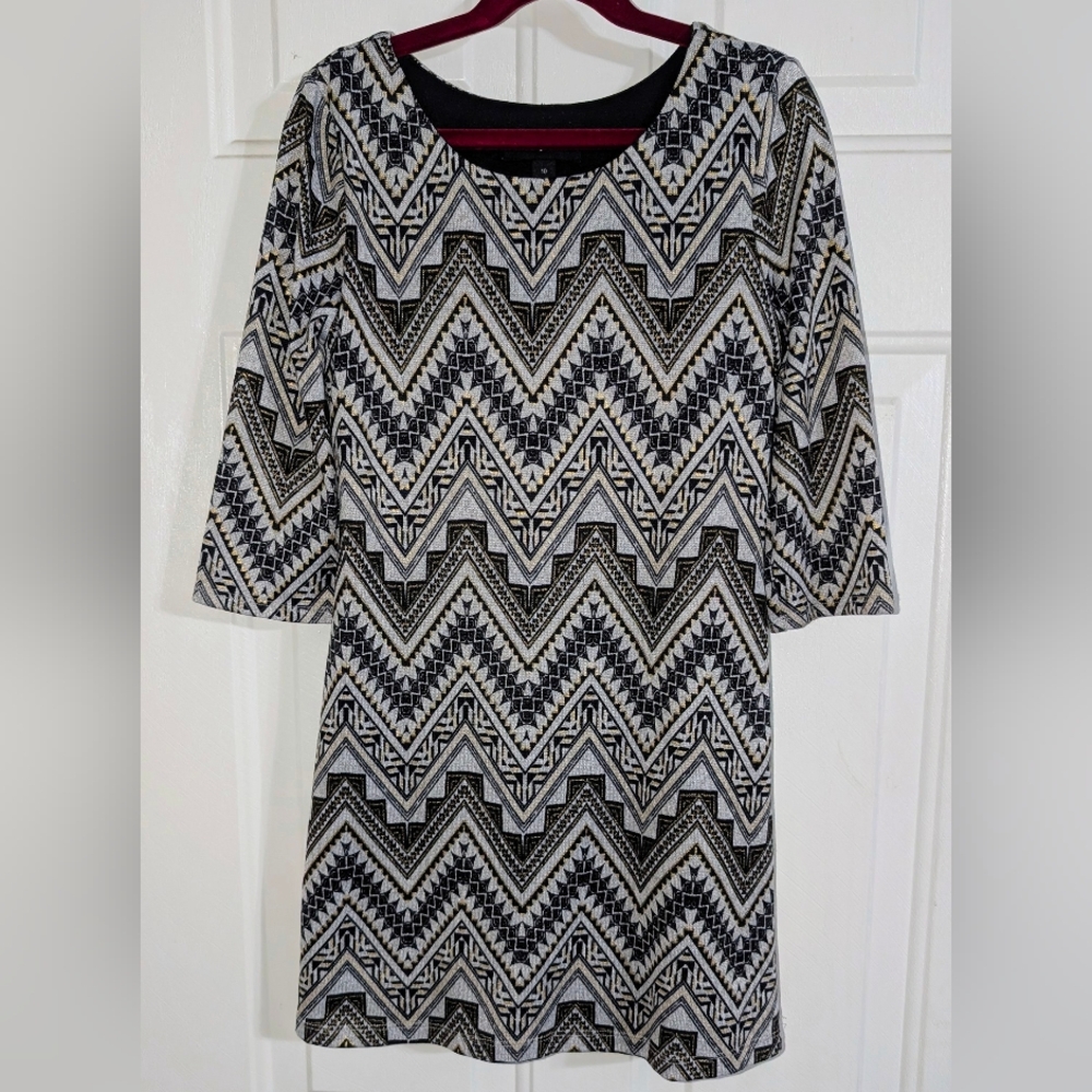 Amy Byer Girls Black & White Chevron Dress -Sz 10